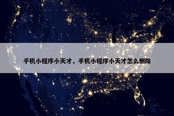 手机小程序小天才，手机小程序小天才怎么删除
