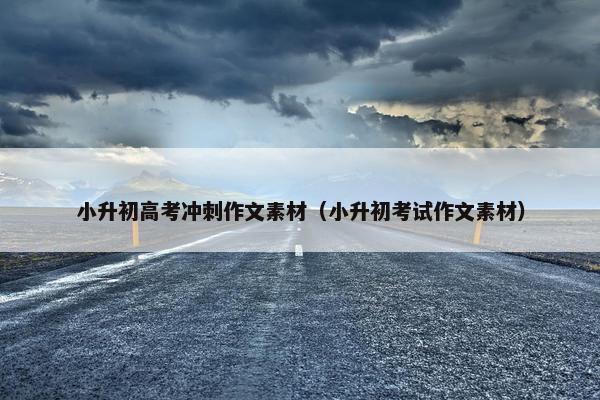 小升初高考冲刺作文素材（小升初考试作文素材）