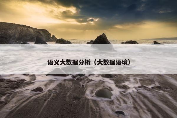 语义大数据分析（大数据语境）