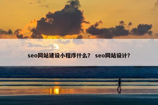seo网站建设小程序什么？ seo网站设计？