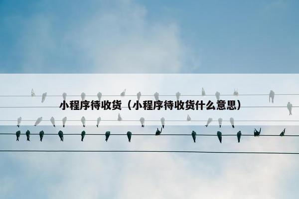 小程序待收货（小程序待收货什么意思）