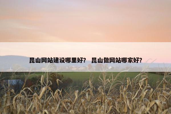 昆山网站建设哪里好？ 昆山做网站哪家好？