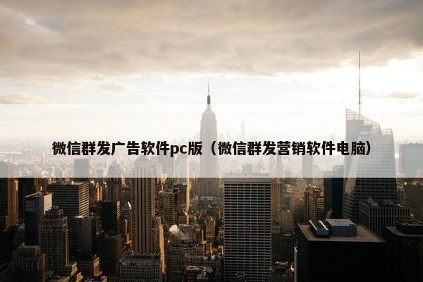 微信群发广告软件pc版（微信群发营销软件电脑）