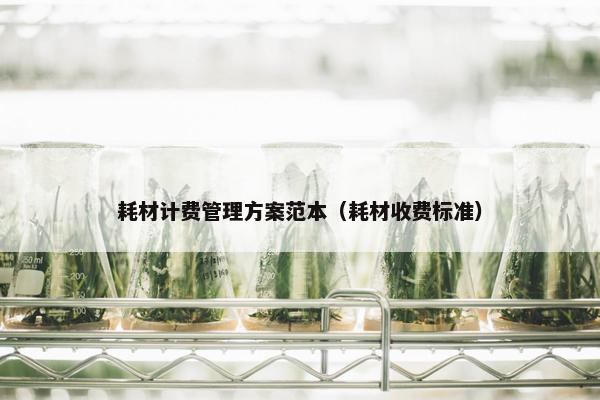 耗材计费管理方案范本（耗材收费标准）