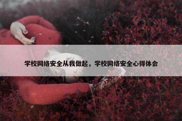 学校网络安全从我做起，学校网络安全心得体会