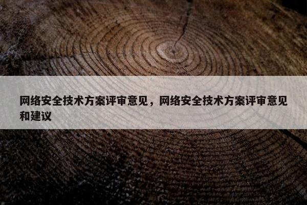 网络安全技术方案评审意见，网络安全技术方案评审意见和建议