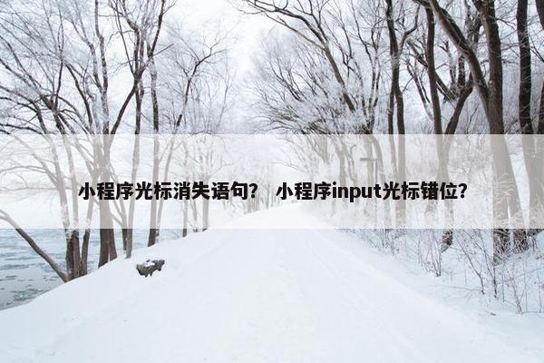 小程序光标消失语句？ 小程序input光标错位？