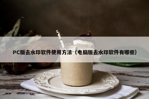 PC版去水印软件使用方法（电脑版去水印软件有哪些）