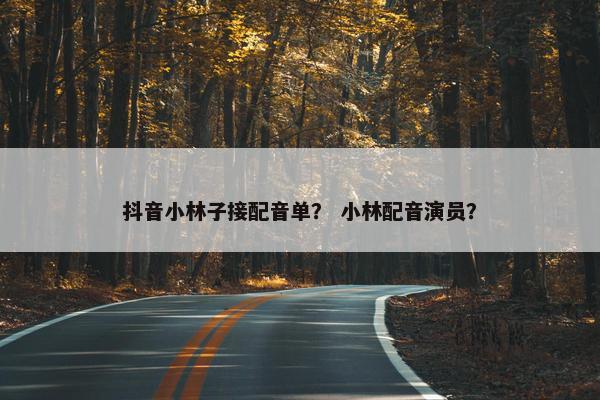 抖音小林子接配音单？ 小林配音演员？