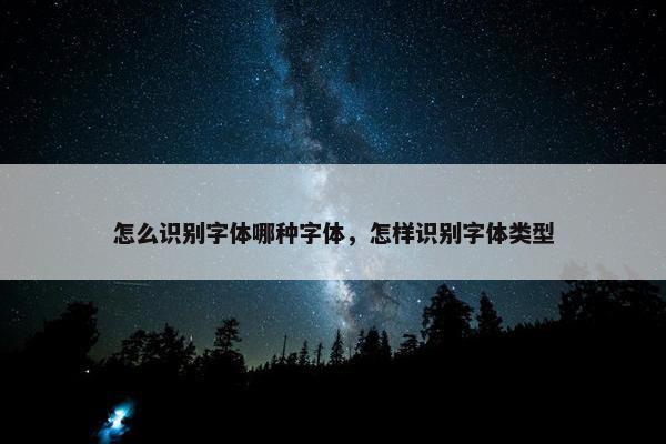 怎么识别字体哪种字体，怎样识别字体类型