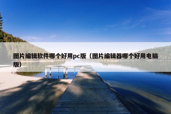 图片编辑软件哪个好用pc版（图片编辑器哪个好用电脑版）