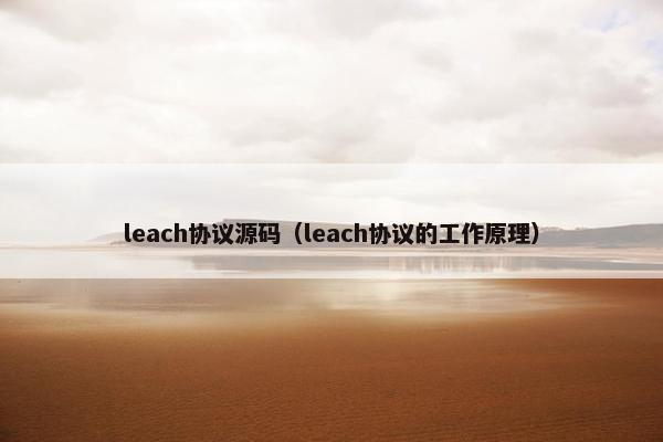 leach协议源码（leach协议的工作原理）