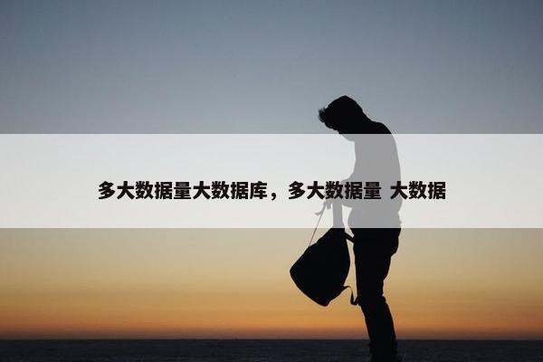 多大数据量大数据库，多大数据量 大数据