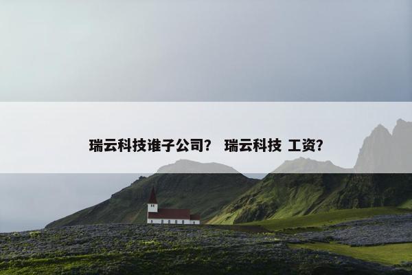 瑞云科技谁子公司？ 瑞云科技 工资？