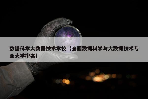 数据科学大数据技术学校（全国数据科学与大数据技术专业大学排名）