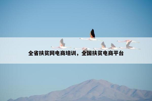 全省扶贫网电商培训，全国扶贫电商平台