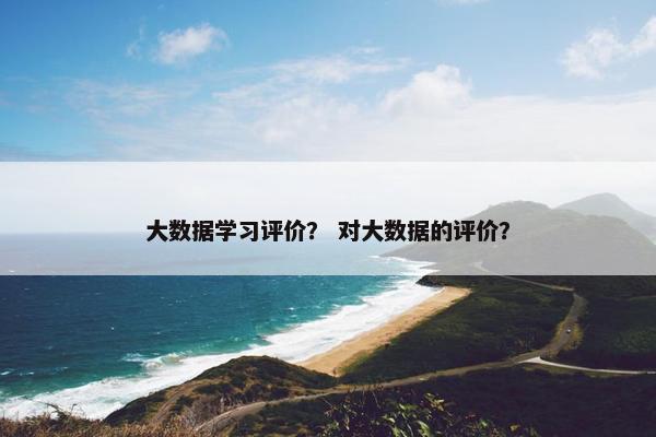 大数据学习评价？ 对大数据的评价？