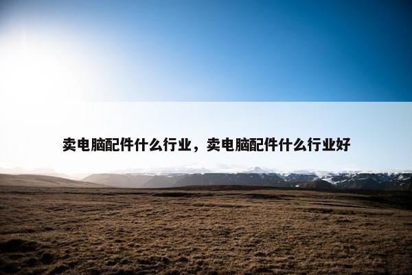 卖电脑配件什么行业，卖电脑配件什么行业好