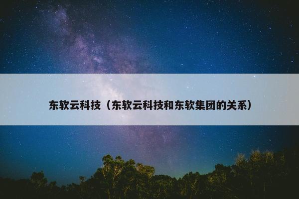 东软云科技（东软云科技和东软集团的关系）