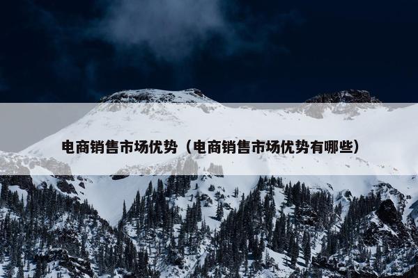 电商销售市场优势（电商销售市场优势有哪些）