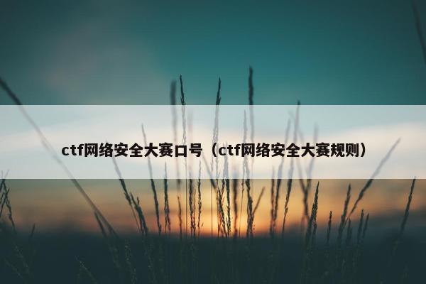 ctf网络安全大赛口号（ctf网络安全大赛规则）