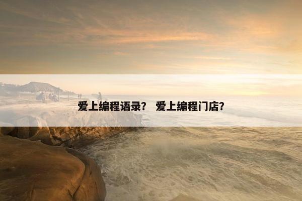 爱上编程语录？ 爱上编程门店？