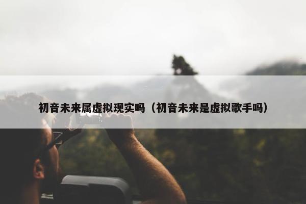 初音未来属虚拟现实吗（初音未来是虚拟歌手吗）