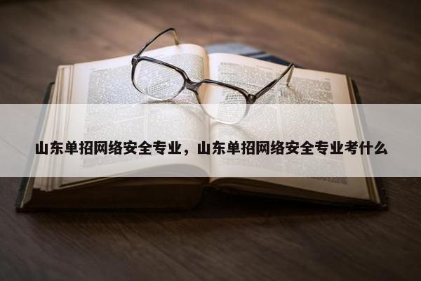 山东单招网络安全专业，山东单招网络安全专业考什么