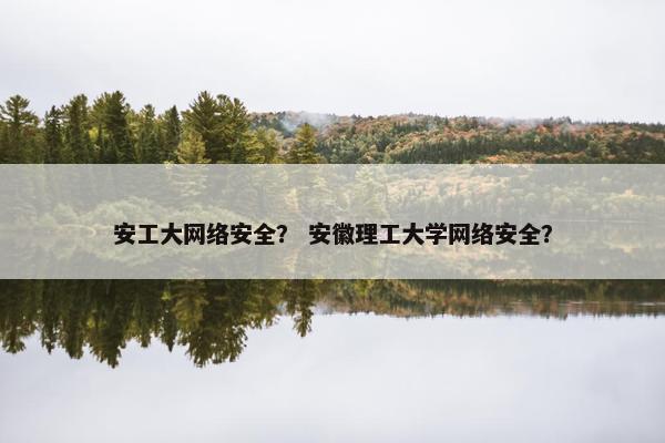 安工大网络安全？ 安徽理工大学网络安全？