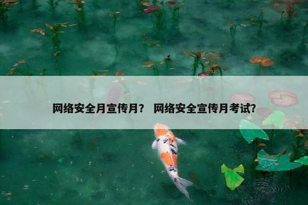网络安全月宣传月？ 网络安全宣传月考试？