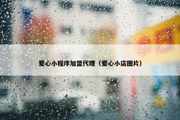 爱心小程序加盟代理（爱心小店图片）