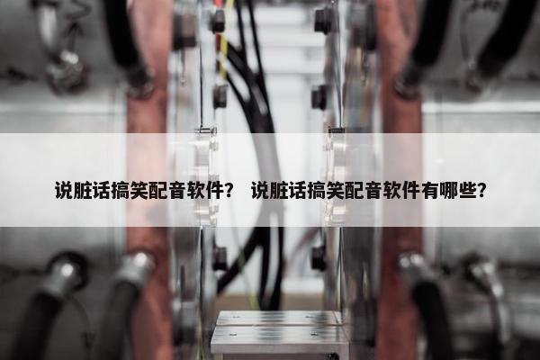 说脏话搞笑配音软件？ 说脏话搞笑配音软件有哪些？