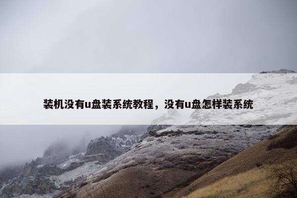 装机没有u盘装系统教程，没有u盘怎样装系统