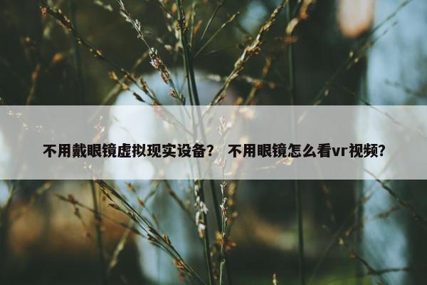 不用戴眼镜虚拟现实设备？ 不用眼镜怎么看vr视频？