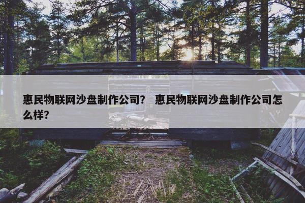 惠民物联网沙盘制作公司？ 惠民物联网沙盘制作公司怎么样？