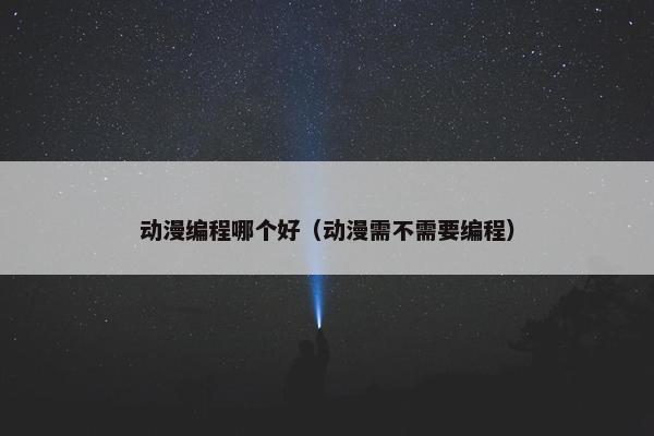 动漫编程哪个好（动漫需不需要编程）