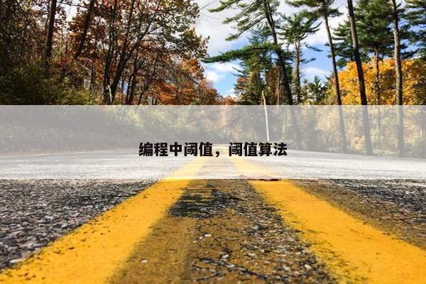 编程中阈值，阈值算法