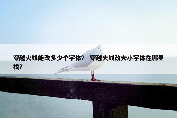 穿越火线能改多少个字体？ 穿越火线改大小字体在哪里找？