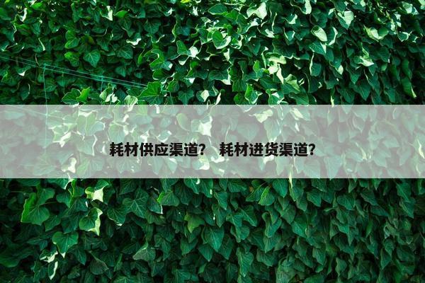 耗材供应渠道？ 耗材进货渠道？