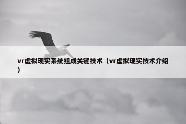 vr虚拟现实系统组成关键技术（vr虚拟现实技术介绍）