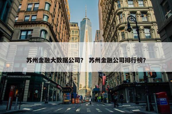 苏州金融大数据公司？ 苏州金融公司排行榜？