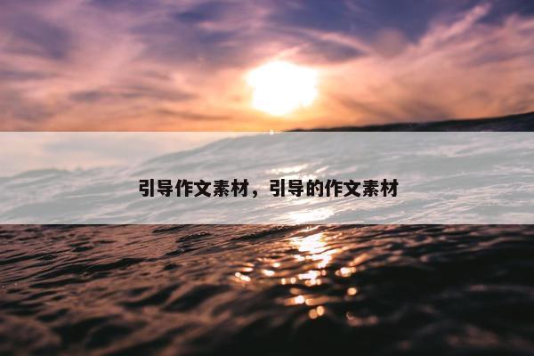 引导作文素材，引导的作文素材