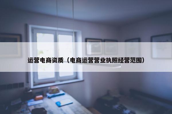 运营电商资质（电商运营营业执照经营范围）