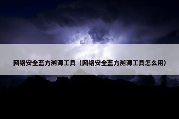 网络安全蓝方溯源工具（网络安全蓝方溯源工具怎么用）