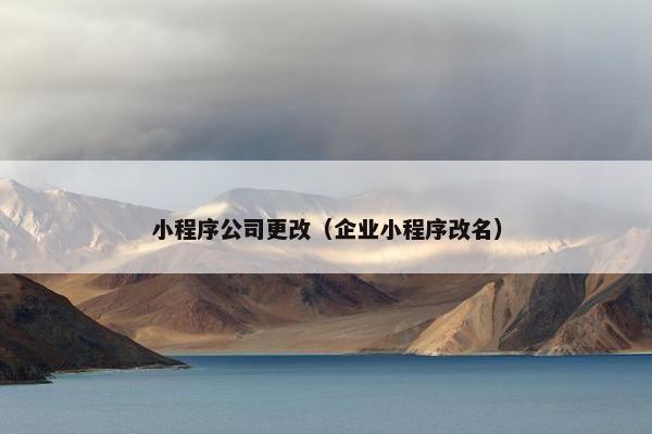小程序公司更改（企业小程序改名）