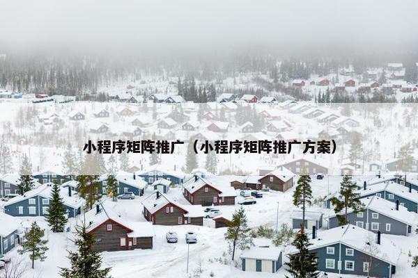 小程序矩阵推广（小程序矩阵推广方案）