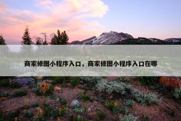 商家修图小程序入口，商家修图小程序入口在哪