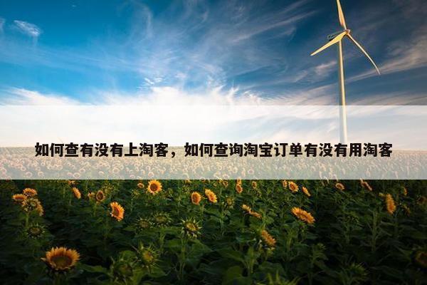 如何查有没有上淘客，如何查询淘宝订单有没有用淘客