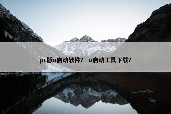 pc版u启动软件？ u启动工具下载？
