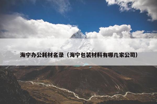 海宁办公耗材名录（海宁包装材料有哪几家公司）